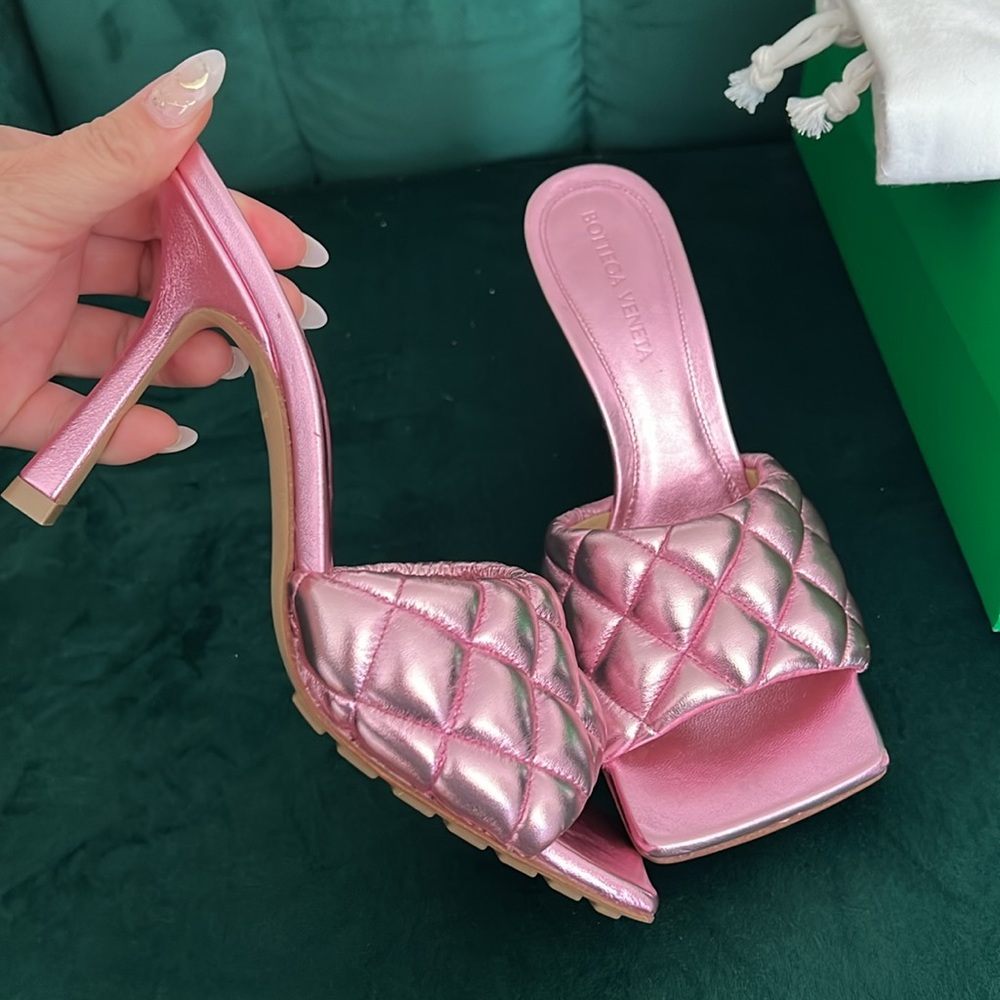 Bottega Veneta Padded Quilted Sandals Azalea 36 - Picture 3 of 5
